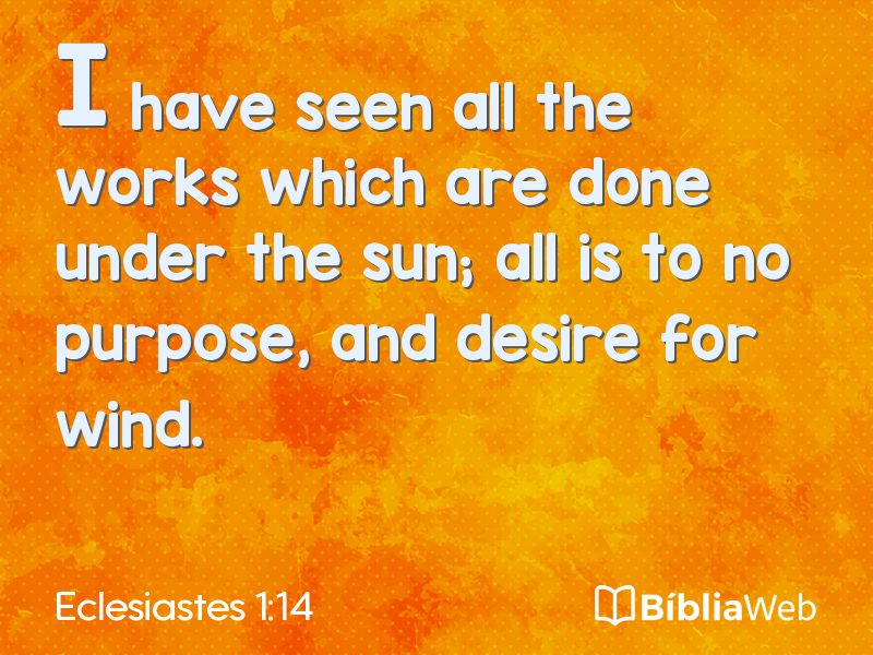 Eclesiastes 1:14 em imagem para compartilhar