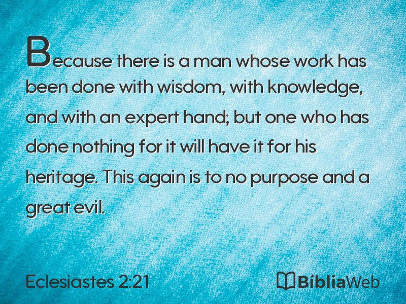 Eclesiastes 2:21 em imagem para compartilhar