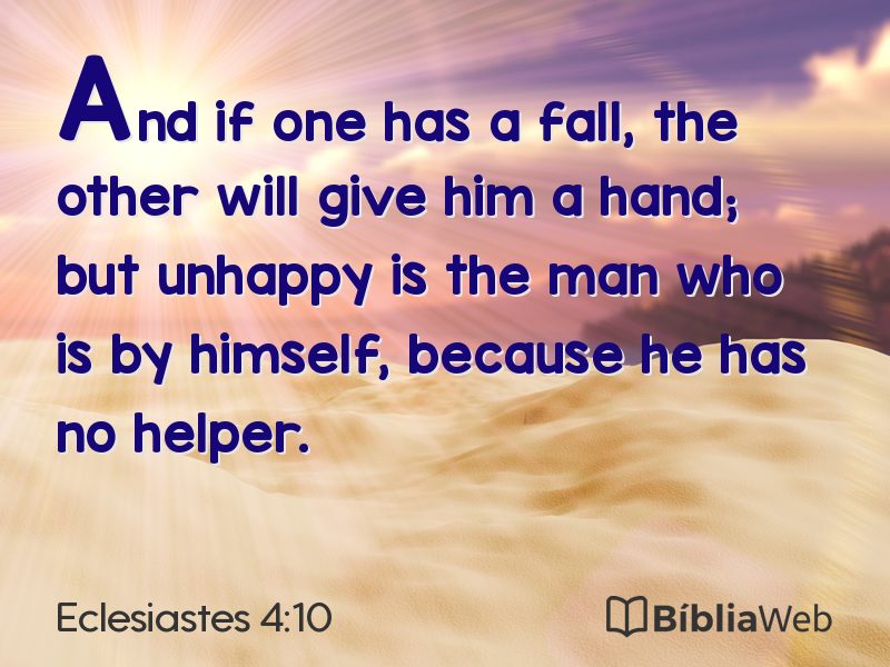 Eclesiastes 4:10 em imagem para compartilhar