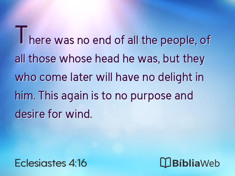 Eclesiastes 4:16 em imagem para compartilhar