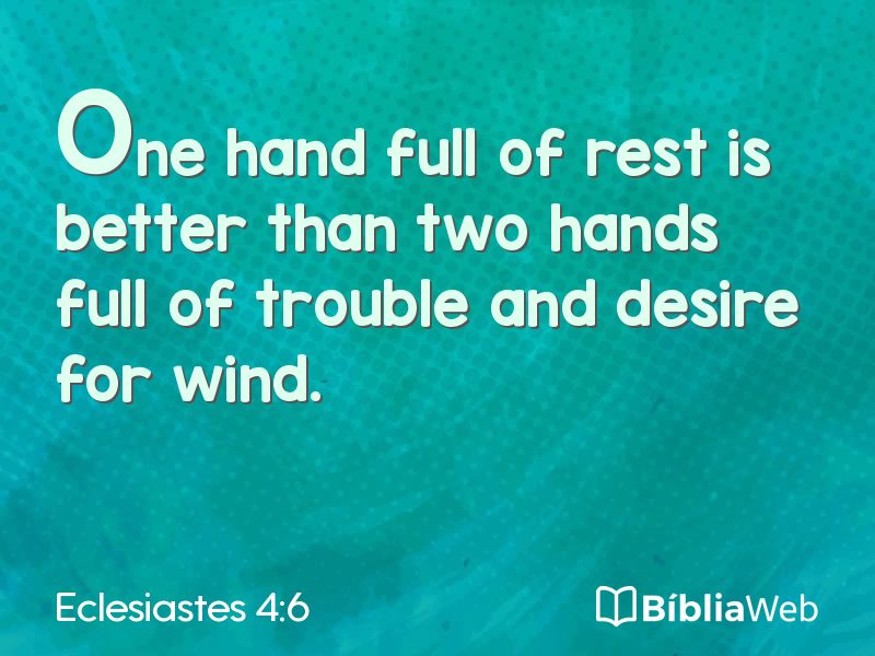 Eclesiastes 4:6 em imagem para compartilhar