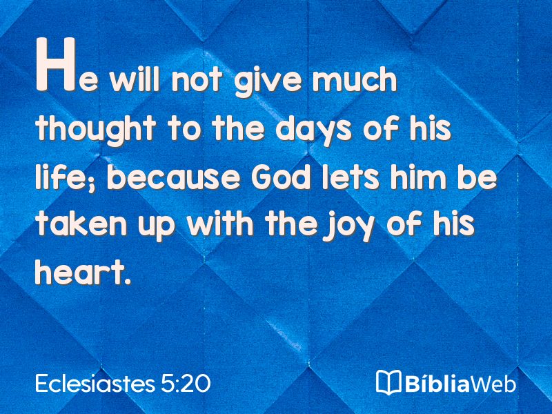 Eclesiastes 5:20 em imagem para compartilhar