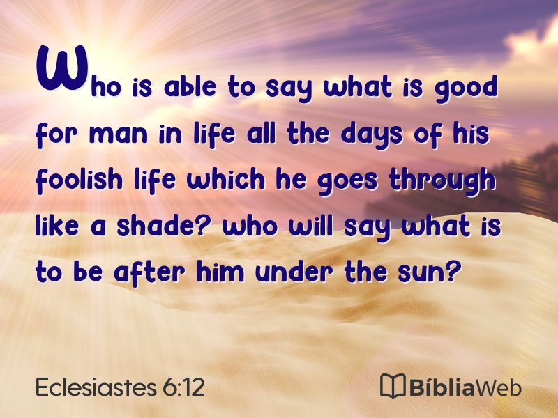 Eclesiastes 6:12 em imagem para compartilhar
