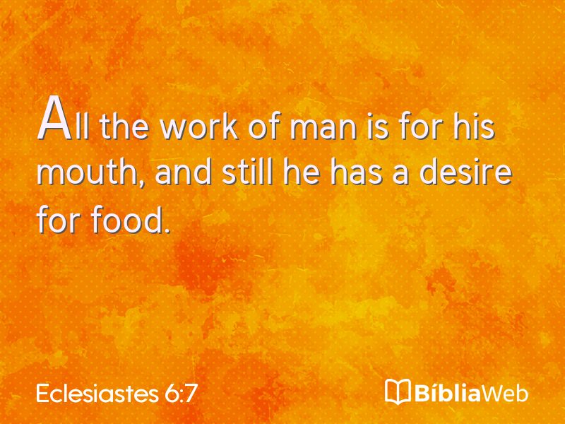 Eclesiastes 6:7 em imagem para compartilhar