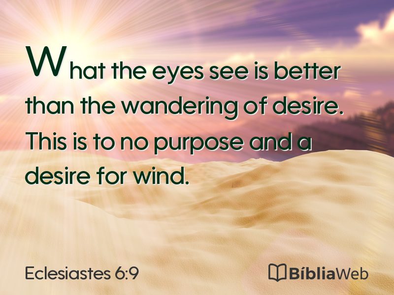 Eclesiastes 6:9 em imagem para compartilhar