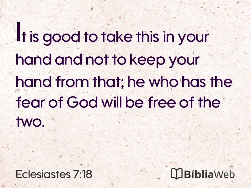 Eclesiastes 7:18 em imagem para compartilhar