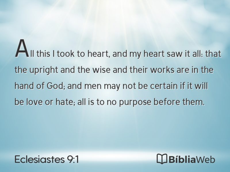 Eclesiastes 9:1 em imagem para compartilhar