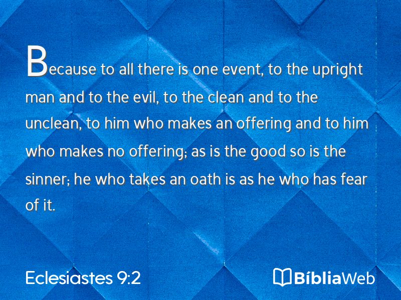 Eclesiastes 9:2 em imagem para compartilhar