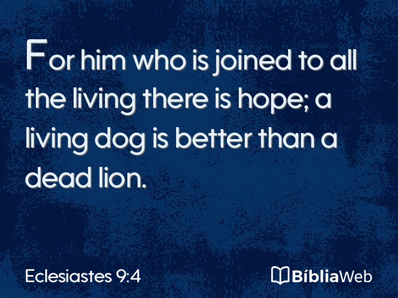 Eclesiastes 9:4 em imagem para compartilhar