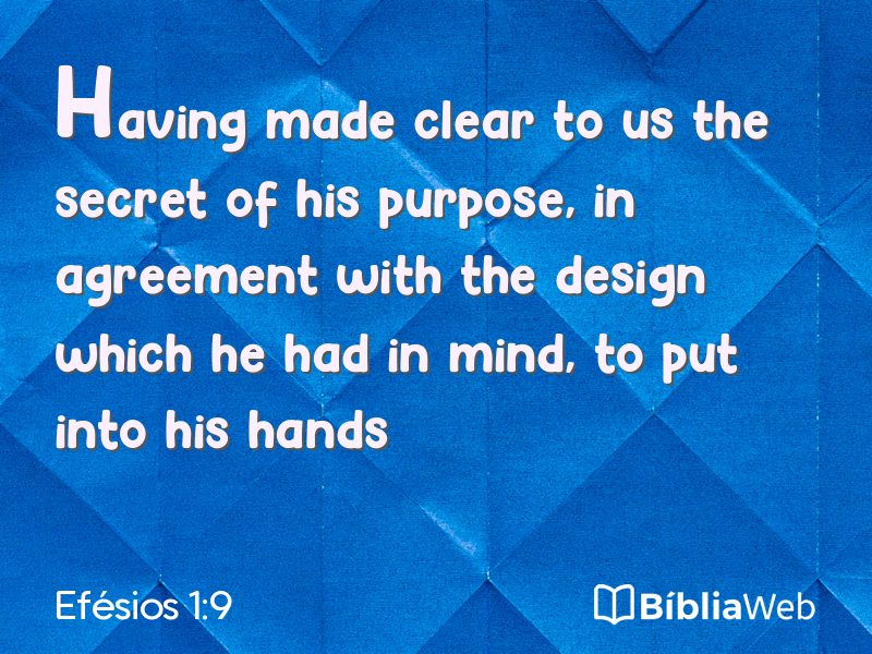 Efésios 1:9 em imagem para compartilhar