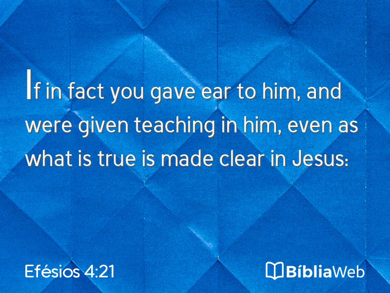 Efésios 4:21 em imagem para compartilhar