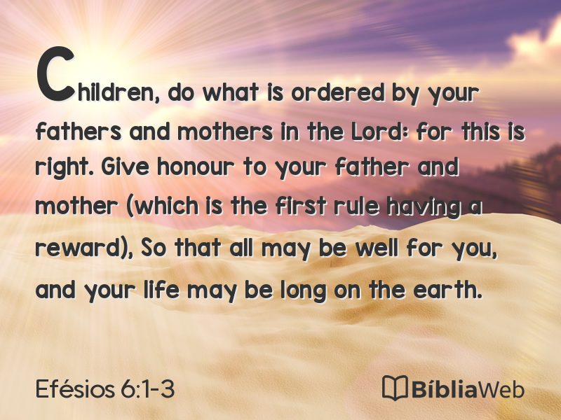 Efésios 6:1-3 em imagem para compartilhar