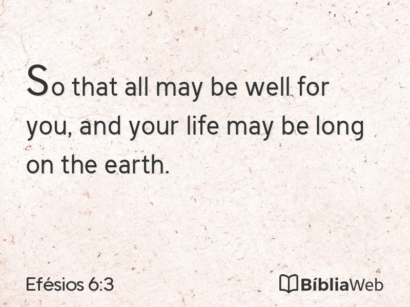 Efésios 6:3 em imagem para compartilhar