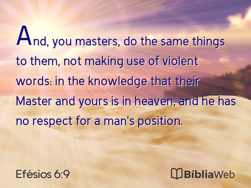 Efésios 6:9 em imagem para compartilhar
