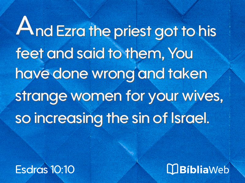 Esdras 10:10 em imagem para compartilhar