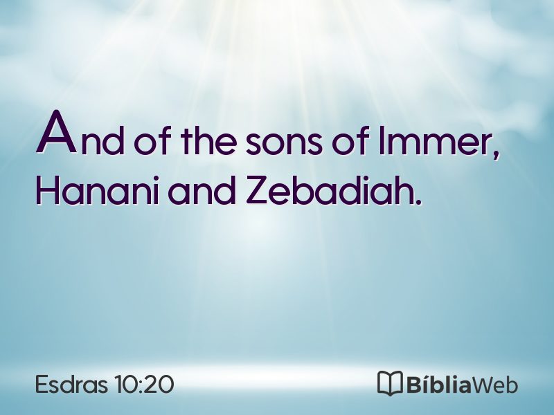 Esdras 10:20 em imagem para compartilhar