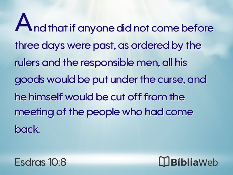 Esdras 10:8 em imagem para compartilhar