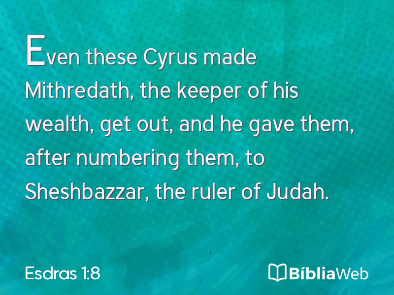 Esdras 1:8 em imagem para compartilhar