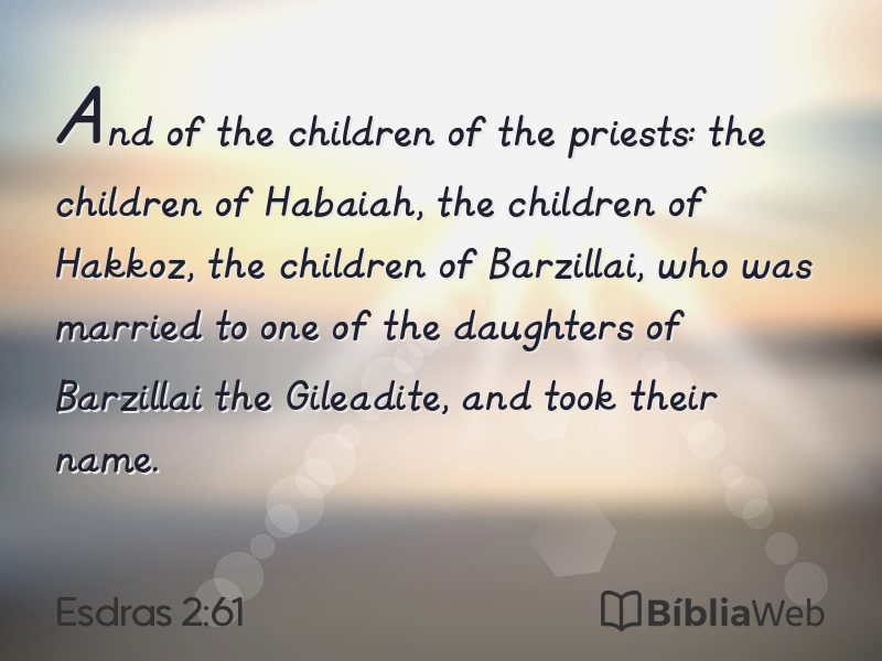 Esdras 2:61 em imagem para compartilhar