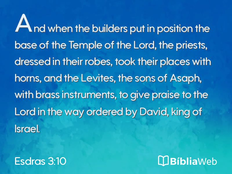 Esdras 3:10 em imagem para compartilhar