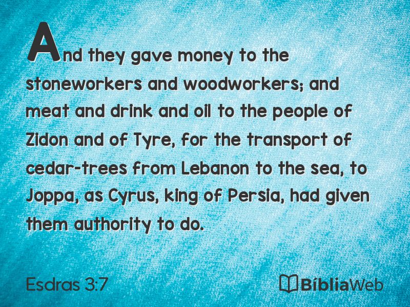 Esdras 3:7 em imagem para compartilhar