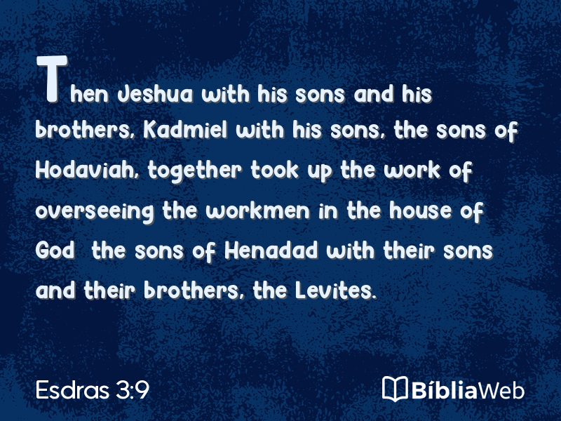 Esdras 3:9 em imagem para compartilhar