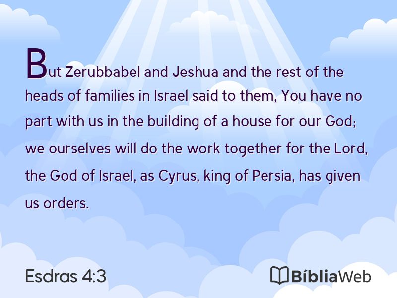 Esdras 4:3 em imagem para compartilhar