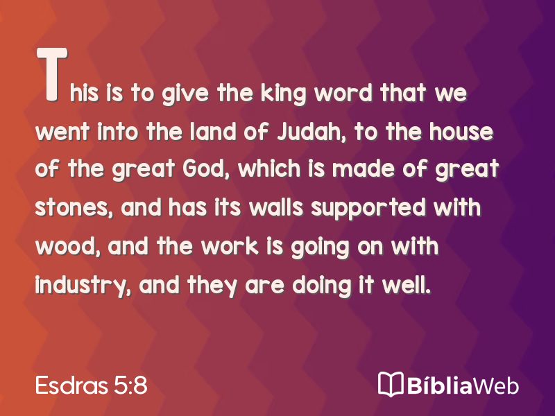 Esdras 5:8 em imagem para compartilhar