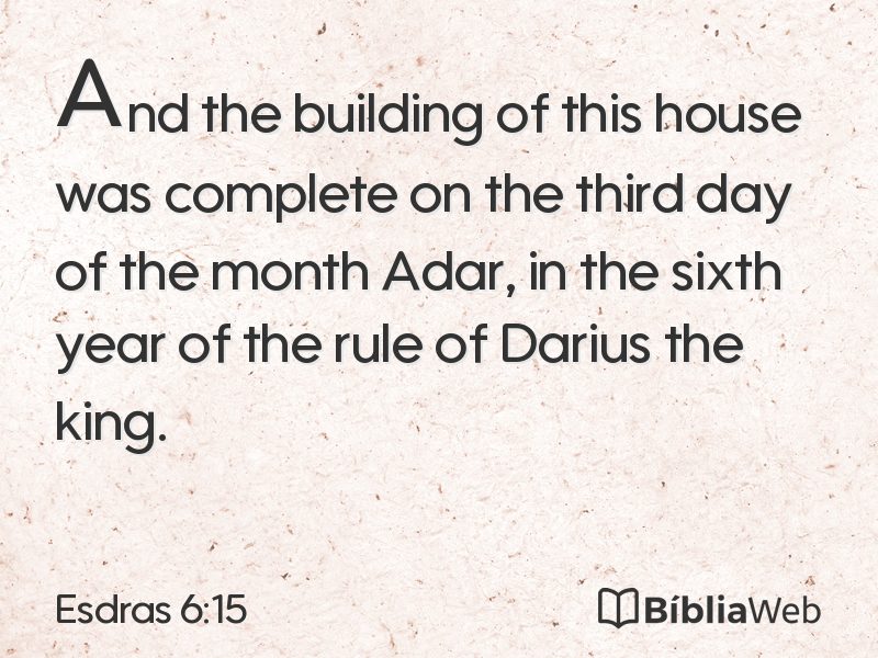 Esdras 6:15 em imagem para compartilhar