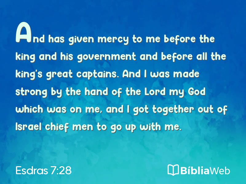 Esdras 7:28 em imagem para compartilhar