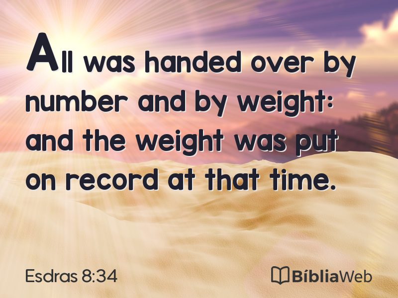 Esdras 8:34 em imagem para compartilhar