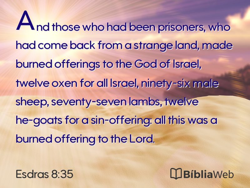 Esdras 8:35 em imagem para compartilhar
