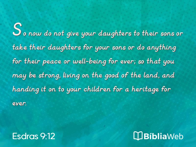 Esdras 9:12 em imagem para compartilhar