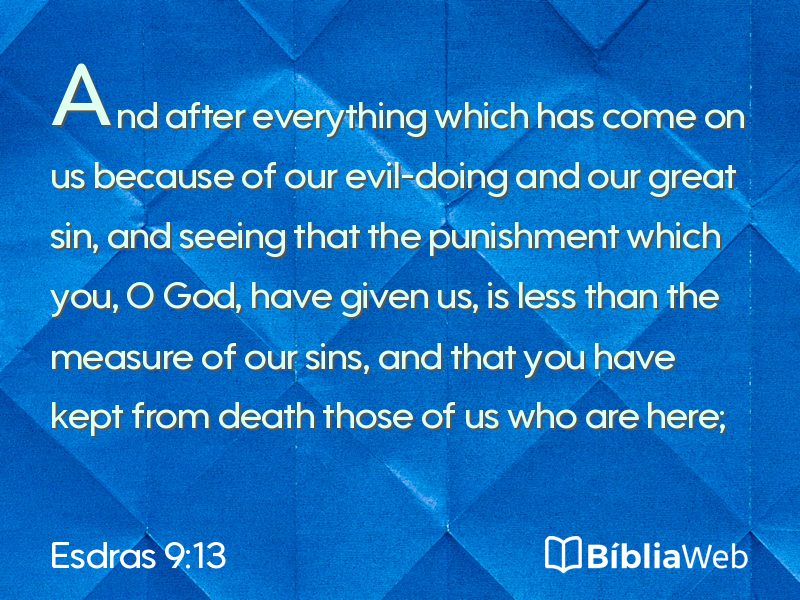 Esdras 9:13 em imagem para compartilhar
