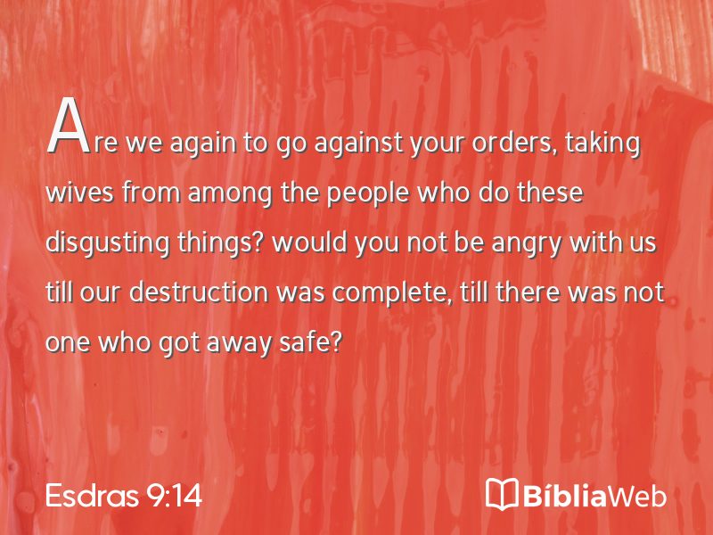 Esdras 9:14 em imagem para compartilhar