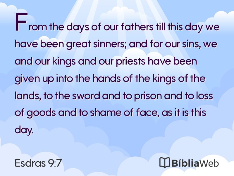 Esdras 9:7 em imagem para compartilhar