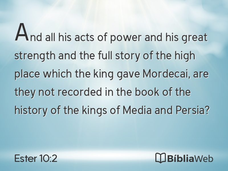 Ester 10:2 em imagem para compartilhar