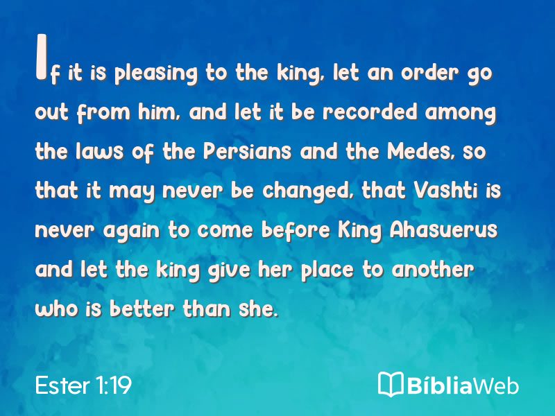 Ester 1:19 em imagem para compartilhar