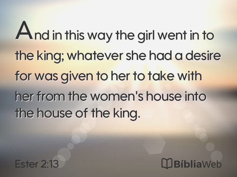 Ester 2:13 em imagem para compartilhar