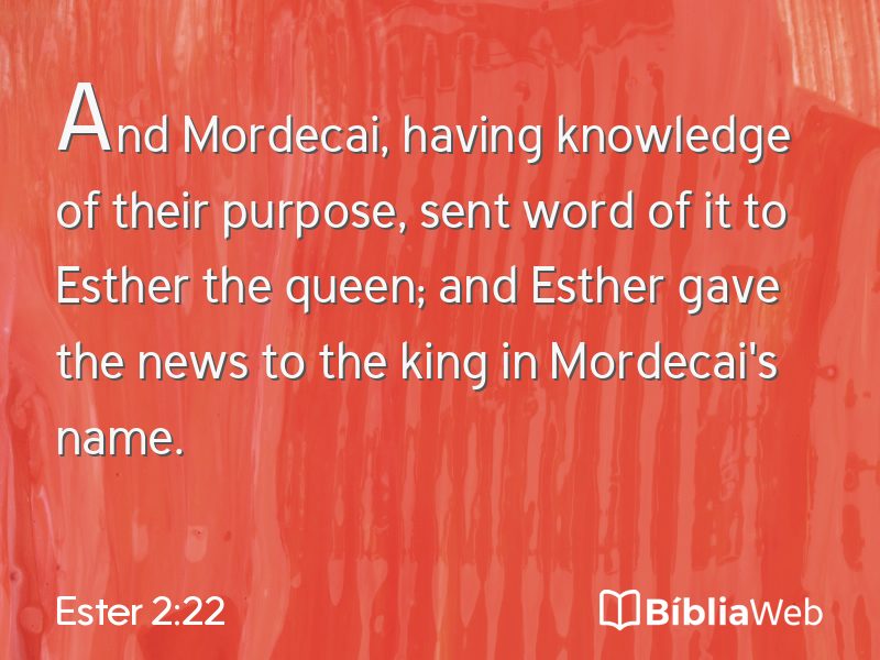 Ester 2:22 em imagem para compartilhar