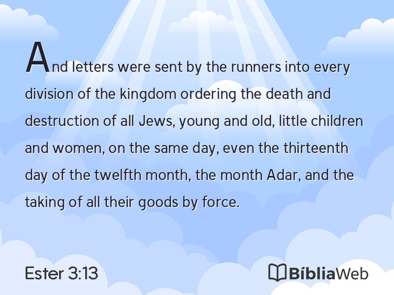 Ester 3:13 em imagem para compartilhar