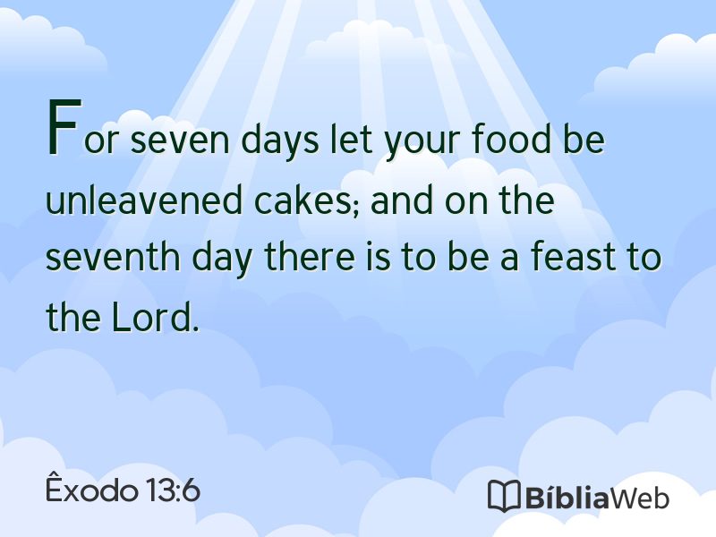 Êxodo 13:6 em imagem para compartilhar