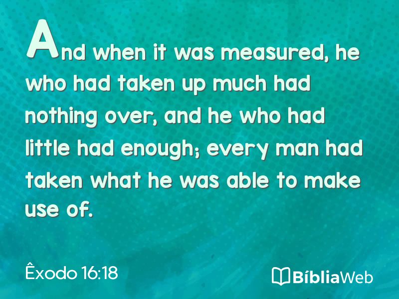 Êxodo 16:18 em imagem para compartilhar