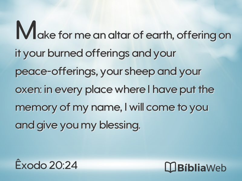 Êxodo 20:24 em imagem para compartilhar
