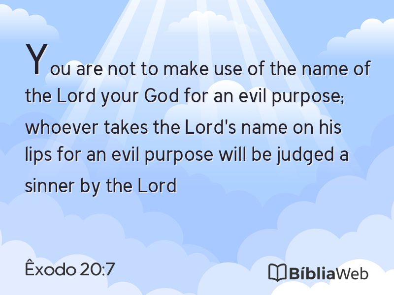 Êxodo 20:7 em imagem para compartilhar