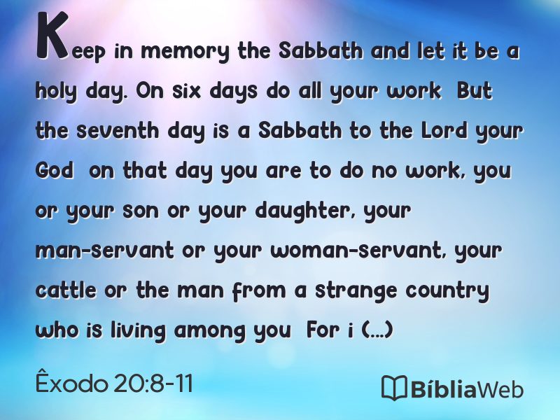 Êxodo 20:8-11 em imagem para compartilhar
