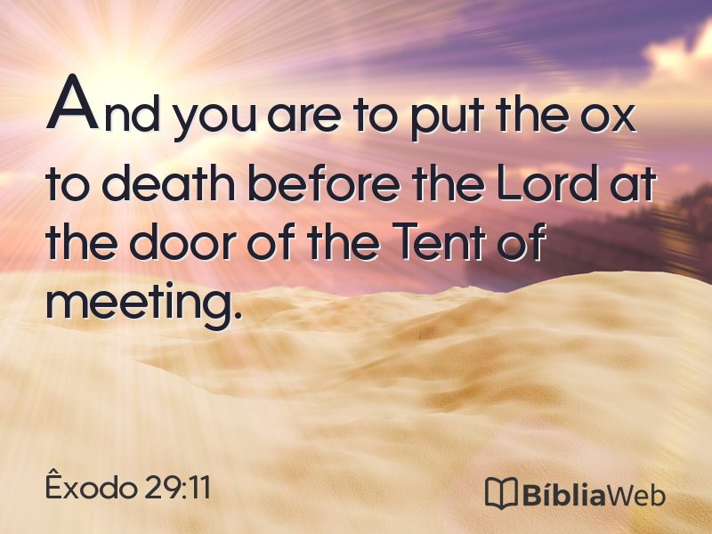 Êxodo 29:11 em imagem para compartilhar