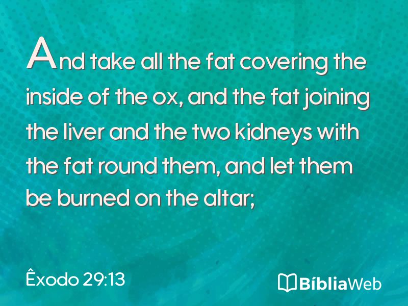 Êxodo 29:13 em imagem para compartilhar