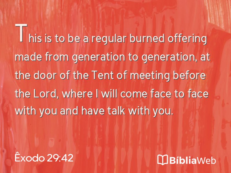 Êxodo 29:42 em imagem para compartilhar