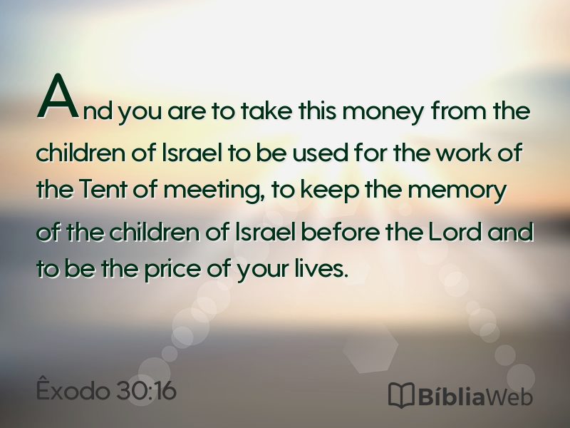 Êxodo 30:16 em imagem para compartilhar